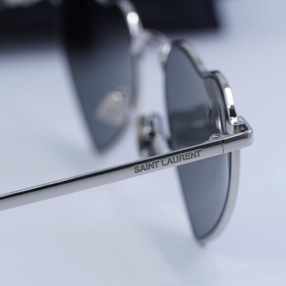 Final Price! Saint Laurent SL301 Lou Lou 003 Silver Sunglasses - Picture 7 of 11